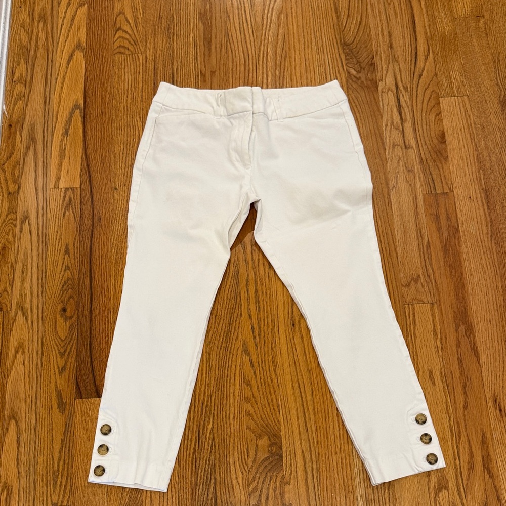 LOFT Cropped White SKINNY 6P
